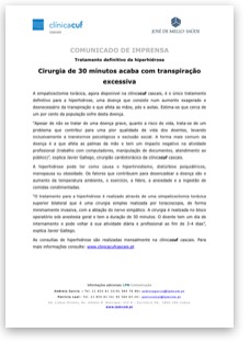 CUF Cascais Nota de Imprensa hiperidrose
