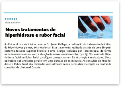Novos tratamentos de hiperhidrose e rubor facial.